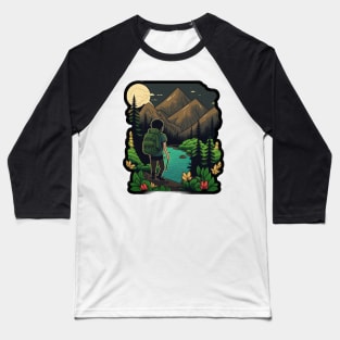 Hiking Cartoon Design - Buy and Plant a Tree Baseball T-Shirt